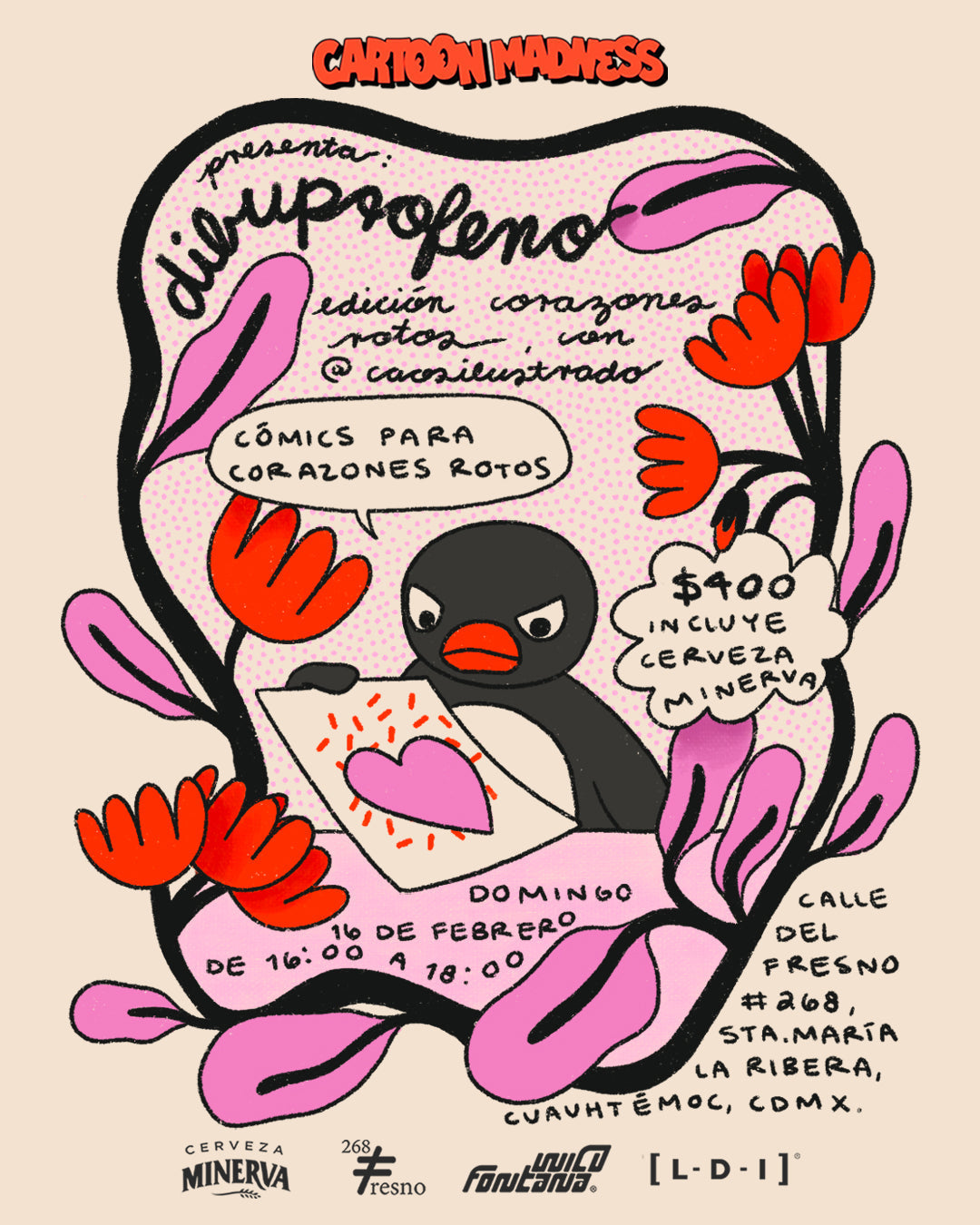 "Dibuprofeno - cómics para corazones rotos" workshop x Caos Ilustrado